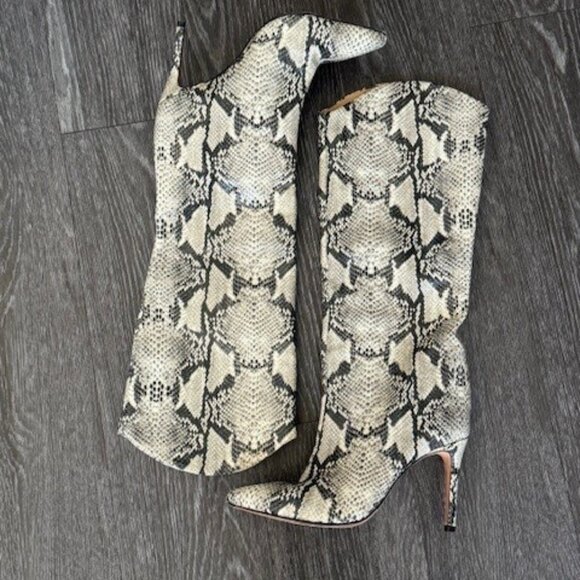 Schutz Maryana Natural Snake Boot - Picture 1 of 5